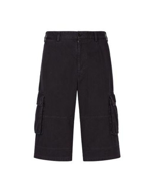 Dolce & Gabbana Black Cotton Cargo Shorts With Tag for men