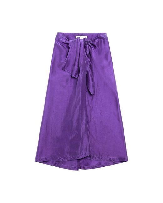 Tela Purple Silk Skirt