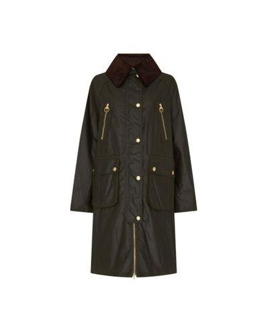 Barbour Embellished Button Knee Length Coat in Black Lyst