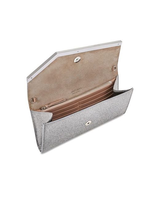 Jimmy Choo Metallic Emmie Glitter Leather Clutch