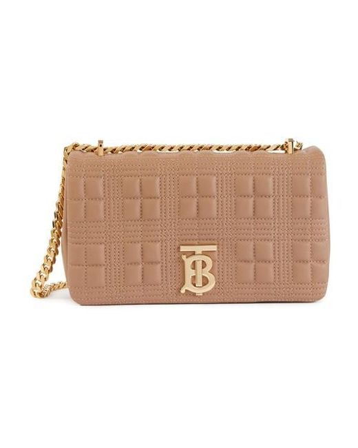 Burberry Small Quilted Lambskin Lola Bag in Camel (Natural) - Lyst