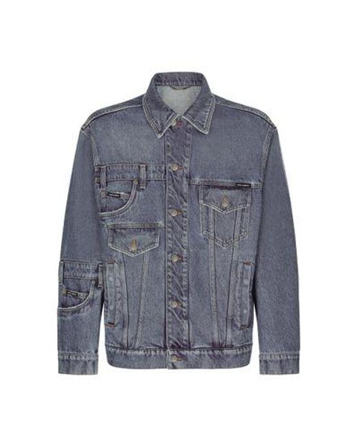 Dolce & Gabbana Blue Patchwork Denim Jacket for men