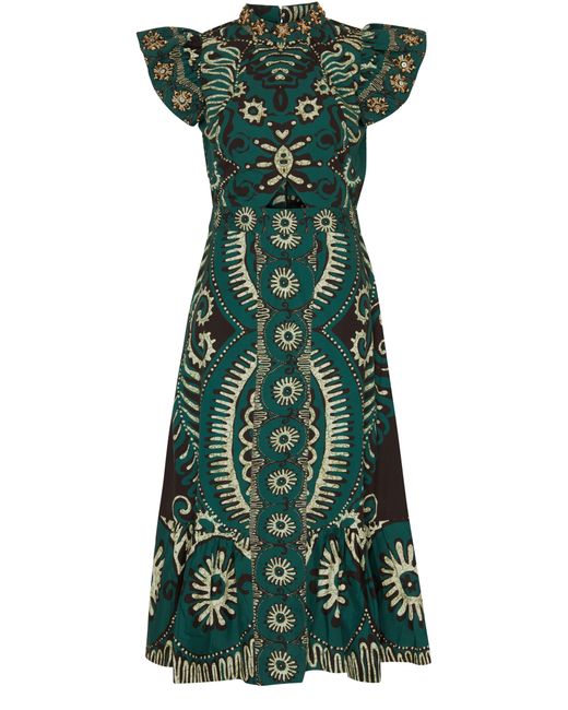 Sea Green Bedrucktes Kleid mit Cut-outs Charlough
