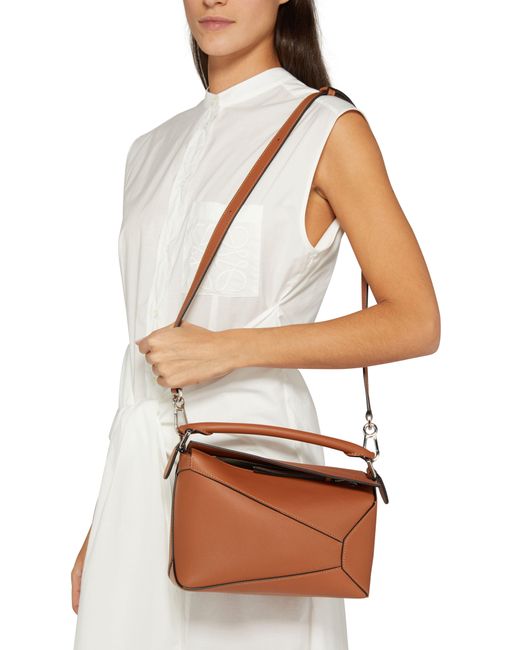 Loewe Brown Kleine Puzzle Edge Tasche