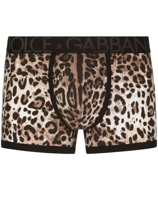 Dolce & Gabbana Black Leopard-print Two-way Stretch Cotton Boxers for men