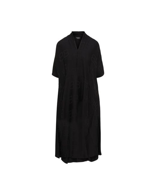 Balenciaga Black All Over Bb Logo Oversized Dress