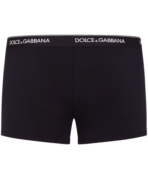 Dolce & Gabbana Black Stretch Cotton Boxers Two-Pack for men