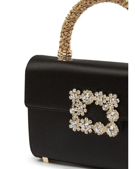 Roger Vivier Black Flower Jewel Mini Shoulder Bag