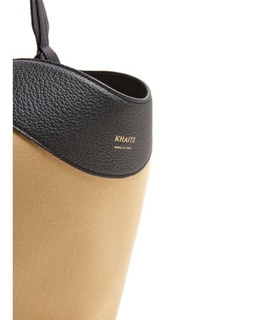 Khaite Brown Lotus Small Canvas Tote Bag