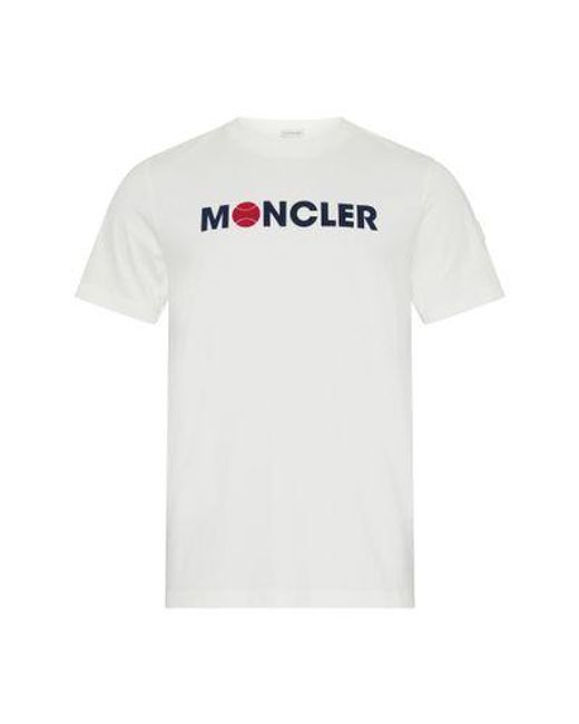 Moncler White Short-Sleeve T-Shirt With Logo for men