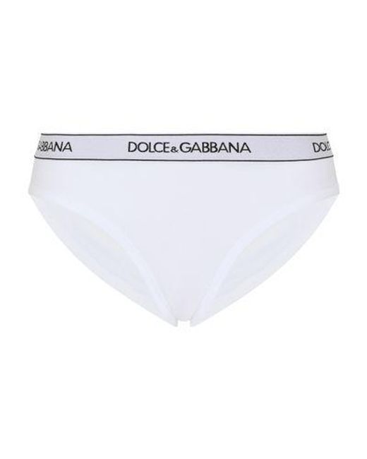 Dolce & Gabbana White Jersey Briefs With Branded Elastic