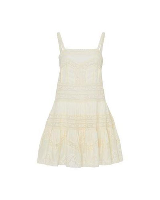 Zimmermann White Halliday Lace Trim Short Dress