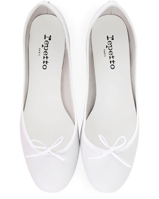 Repetto White Camille Flat Ballets With Leather Sole