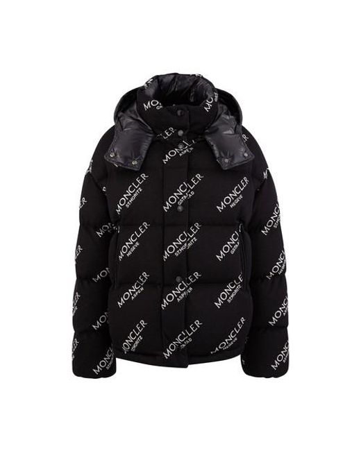 Moncler Black Caille Logo Down Jacket