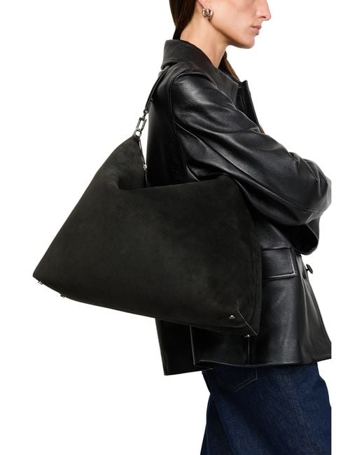 Totême  Black Scoop Suede Tote Bag