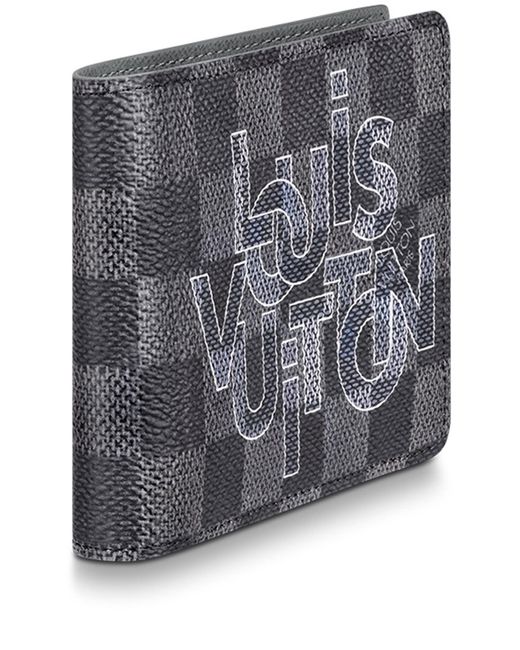 Louis Vuitton Bifold Damier Graphite Men Wallet Gray Black pre owned