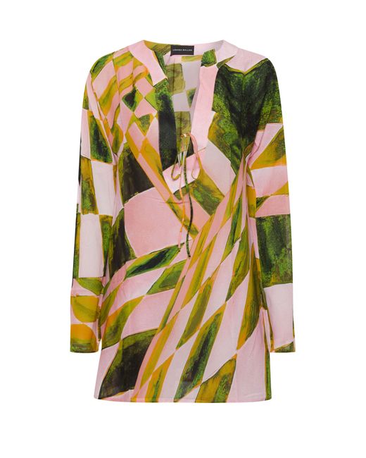 Robe courte caftan Louisa Ballou en coloris Green