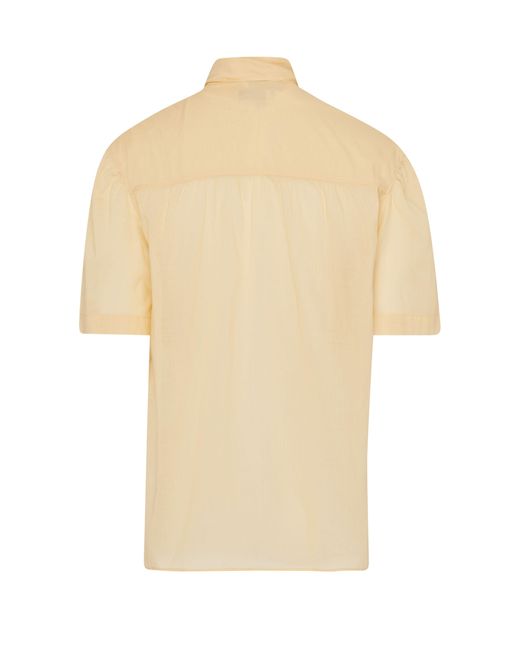 Lemaire Yellow Short Sleeve Shirt With Foulard