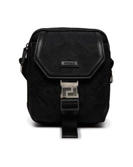 Versace Black Small Barocco Messenger Bag for men