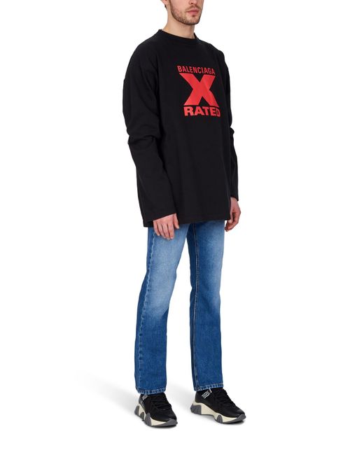 Balenciaga X Rated Large Fit T-shirt in Black for Men | Lyst Balenciaga X Rated Large Fit T-shirt in Black for Men | Lyst