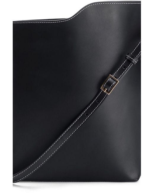 Atp Atelier Scafati Stitch Leather Tote Bag in Black | Lyst