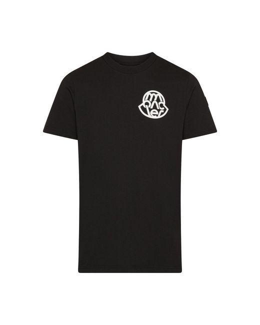 Moncler Black Short-Sleeve T-Shirt With Logo for men