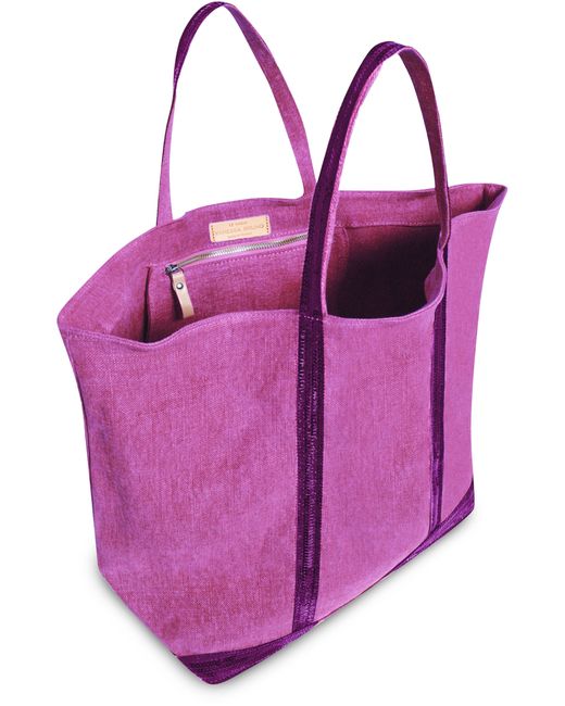 Vanessa Bruno Purple Cabas-Tasche XL aus Leinen