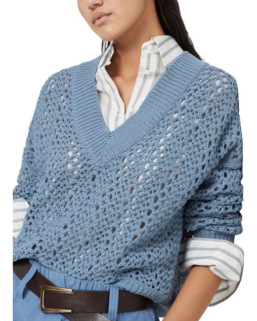 Brunello Cucinelli Blue Mesh Sweater