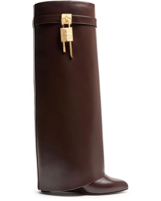 Givenchy Brown Stiefel Shark Lock