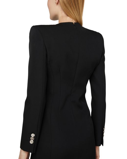 Versace Black Dress With Shoulder Padding