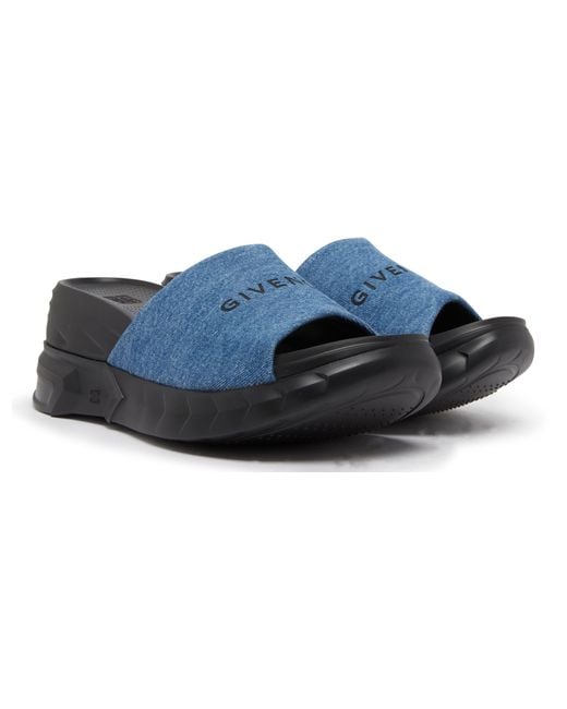 Givenchy Blue Marshmallow Wedge Sandals With Platform