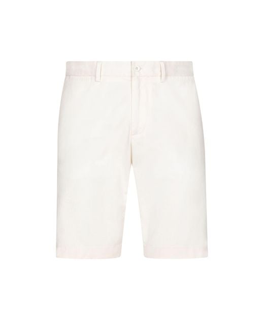 Dolce & Gabbana White Stretch Cotton Shorts for men