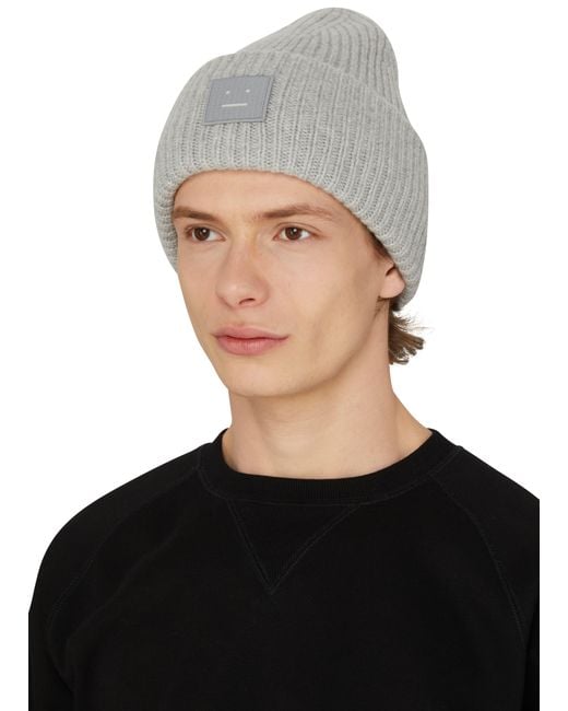 Acne Gray Pansy N Face Beanie for men