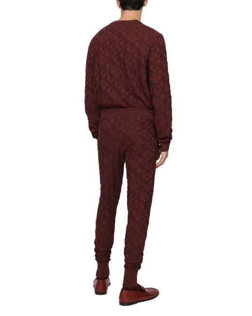 Dolce & Gabbana Brown 3d Silk Jacquard Round-neck Sweater for men