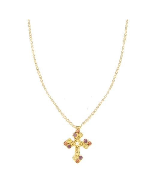 Sylvia Toledano Metallic Cross Pendant Necklace