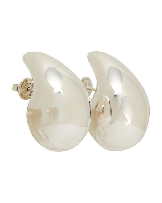 Bottega Veneta White Drop Earrings