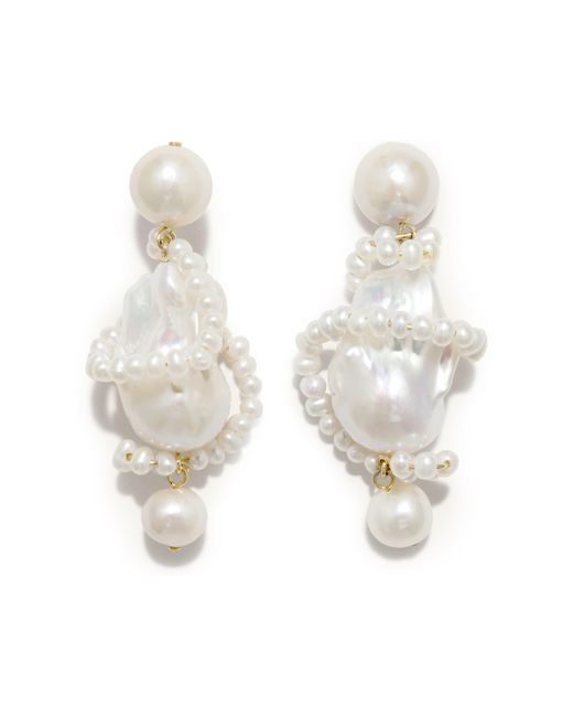 Completedworks White Ohrringe Aus Recyceltem Vermeil Mit Perlen