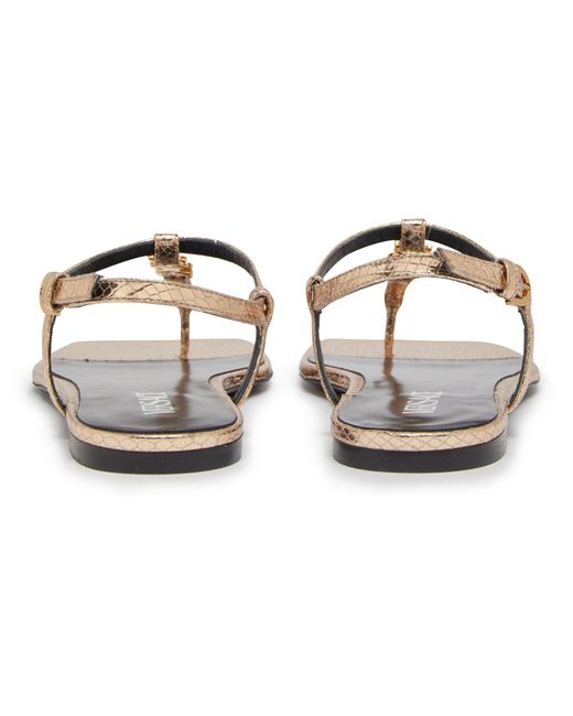 Versace Metallic Flat Sandals