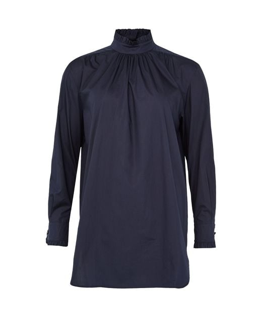 Max Mara Blue Langärmelige Bluse Gettata