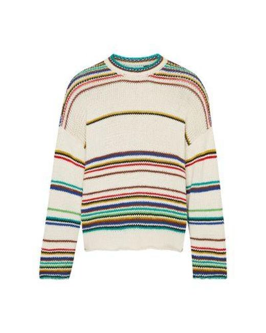 Loewe Multicolor Cotton And Polyamide Sweater With Stripes for men