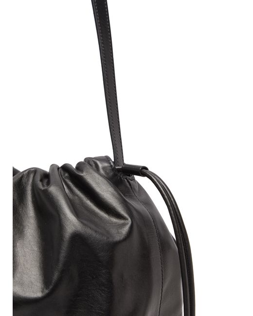 【The Row】Angy Hobo シープレザー×ブルレザー ブラック The Row Angy Leather Hobo Bag | Saks Fifth Avenue