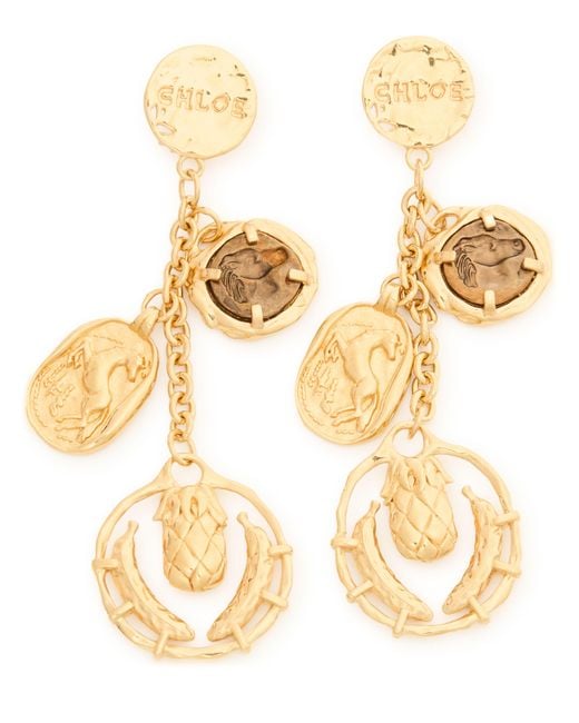 Chloé Metallic Ohrringe Medals