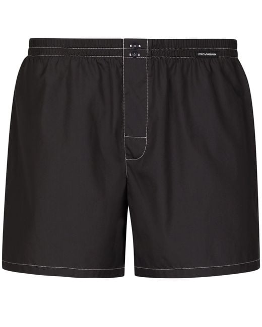 Dolce & Gabbana Black Poplin Shorts for men