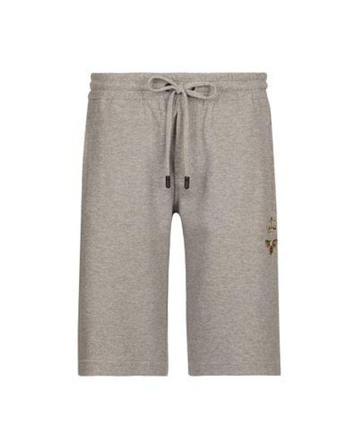 Dolce & Gabbana Gray Jersey Jogging Shorts for men