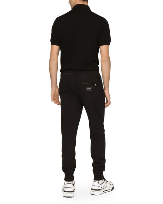 Dolce & Gabbana Black Cotton Piqué Polo-Shirt for men