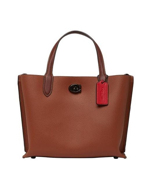 COACH Red Willow Tote 24 In Colorblock With Signature Canvas Interior