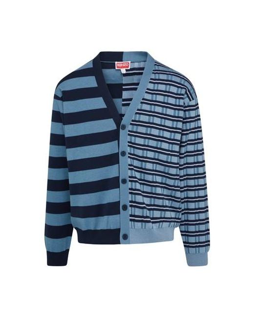 KENZO Striped Cardigan in Sky_blue 