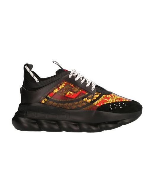 Versace Black Barocco Chain Reaction Sneakers for men