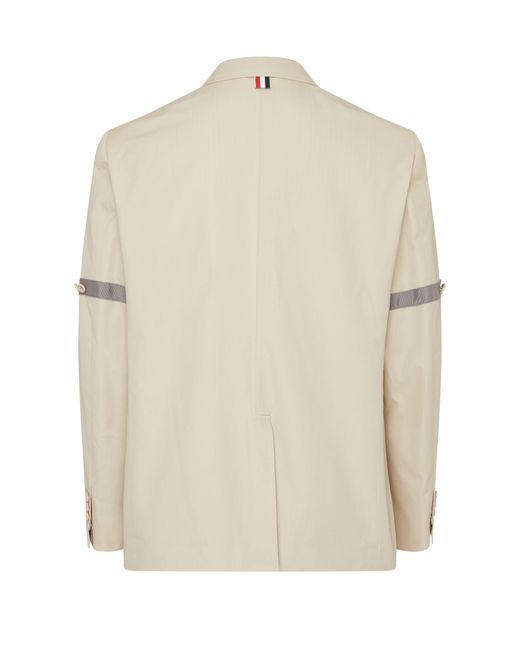 Thom Browne Natural Single-brested Jacket With Armband for men