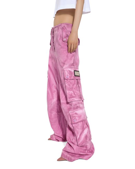 Pantalon cargo en coton Dolce & Gabbana en coloris Pink
